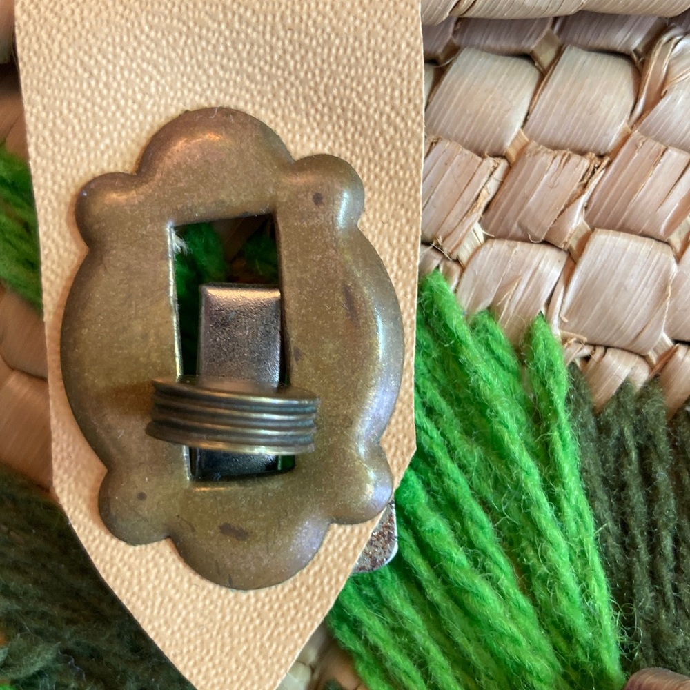 Vintage Woven Tote with Floral Accents - Picture 3 of 12